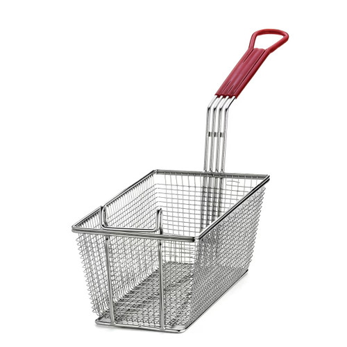 TableCraft Products 427 25 1/2" W x 6 1/2" D x 10" H Rectangular Mesh Nickel Plated Fry Basket