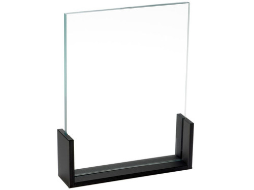 Cal-Mil 1510-811 8.5" W x 11" H U-Frame Acrylic Insert Black Base Menu or Card Holder