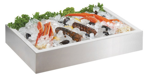Cal-Mil 4120-TRAY 24" W x 16" D x 4-1/2" H Silver Stainless Steel Rectangular Ice Tray