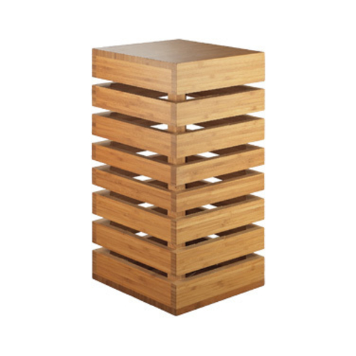 Cal-Mil 3332-10-60 12" W x 12" D x 10" H Square Bamboo Open Base Solid Top Crate Riser