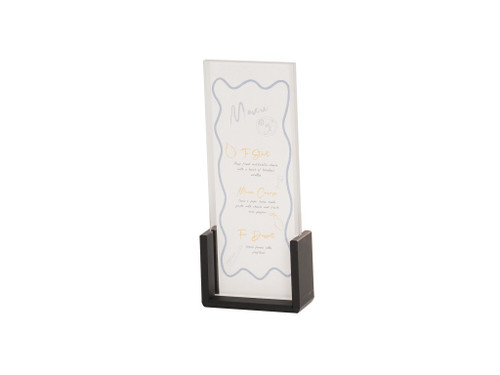 Cal-Mil 1510-411 4" W x 11" H U-Frame Acrylic Insert Black Base Menu or Card Holder