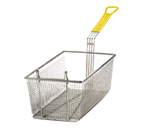 TableCraft Products 429 17" D x 8 1/4" W x 6" H Rectangular Mesh Nickel Plated Fry Basket