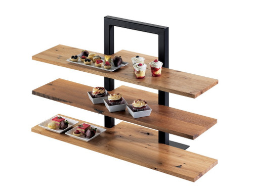 Cal-Mil 1449-68 32" W x 11-1/2" D x 1/2" H Crushed Bamboo Frame Riser Shelf
