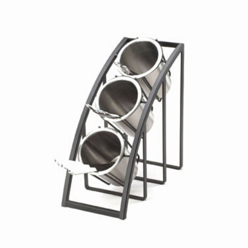 Cal-Mil 1747-3-13 7" W x 13" D x 13" H 3 Tier Vertical Sloped Black Mission Cylinder Frame Only