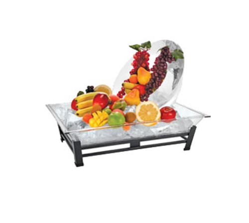 Cal-Mil IP102-13 28 1/2" W x 20 1/2" D x 10" H Rectangular Powder Coated Black Ice Display/Pedestal