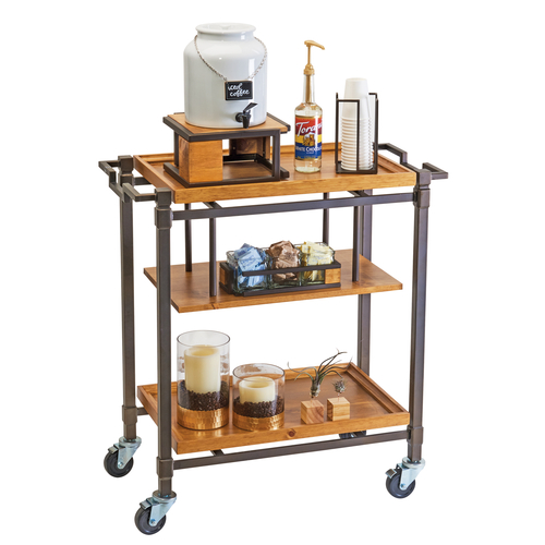 Cal-Mil 3913-84 36" W x 39" H x 17.5" D Brown Metal Mobile Sierra Beverage Cart