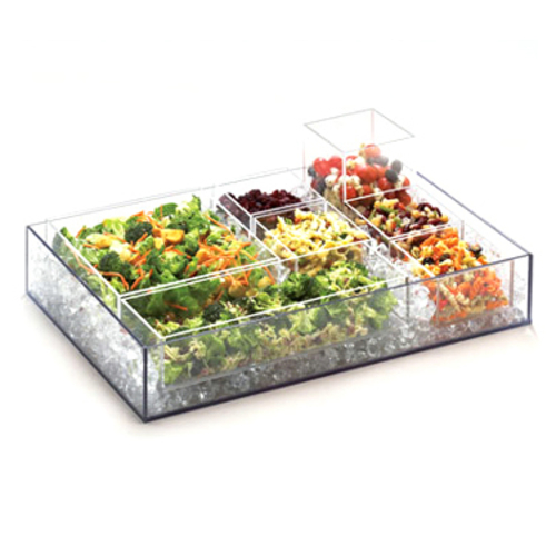 Cal-Mil 1393-12 10" W x 10" D x 3" H Square Acrylic Clear Cater Choice Box