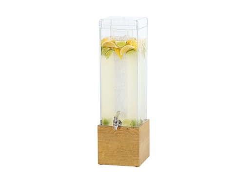 Cal-Mil 1527-3-99 8 1/2" W x 8 1/2" D x 26 3/4" H 3 Gallon Acrylic Rustic Pine Base Madera Beverage Dispenser