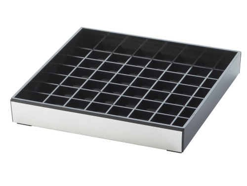Cal-Mil 391-010 6" W x 6" D x 1" H SquareBlack with Silver Tip Drip Tray