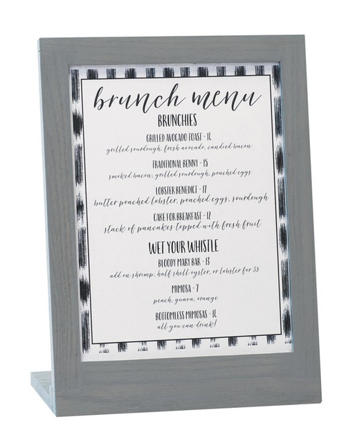 Cal-Mil 3825-811-83 9" W x 4" D x 11" H Oak Wood Gray Wash Ashwood Menu or Card Holder