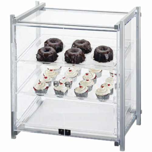 Cal-Mil 1145-S-74 20-1/2" W x 17" D x 22" H Silver Frame Acrylic 3-Tier Self-Service One By One Display Case