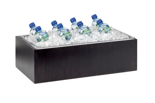 Cal-Mil 475-12-96 12" W x 20" D x 6.5" H Removable Polycarbonate Pan Midnight Bamboo Ice Housing