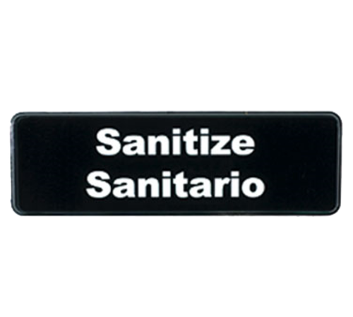 TableCraft Products 394595 3" W x 9" H "Sanitize/Sanitario" Plastic Cash & Carry Sign