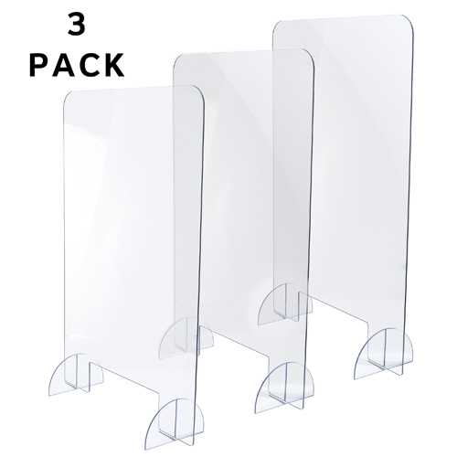 Alpine ALP410-2436-T-3 24 in. x 36 in. x 2 in. Clear Acrylic Sheet Table Top Protective Sneeze Guard (3-Pack)