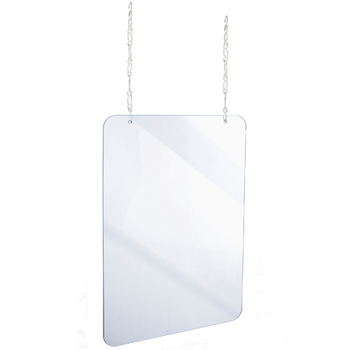 Alpine ALP410-3036-H 30 in. x 36 in. x 2 in. Clear Acrylic Sheet Hanging Protective Sneeze Guard