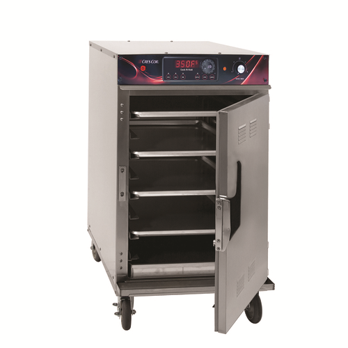 Cres Cor 1000CHSKSPLITDE 22.63" W x 32.75" D x 42" H Stainless Steel Half-Height Mobile Cook-N-Hold Low Temp Smoker Cabinet