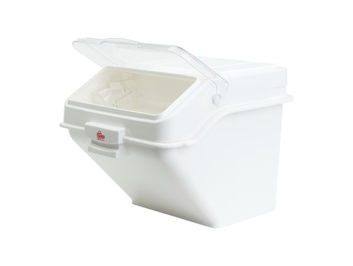 Bakn BAKBIN200 12.6 Gallon / 200 Cup Shelf Ingredient Bin with Flip Lid, and Scoop, White, NSF