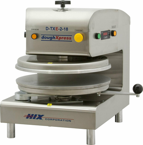 DoughXpress D-TXE-2-18 18.19" W x 25.13" H x 24.69" D Stainless Steel Electro-Mechanical Automatic 2 Start Buttons Tortilla/Pizza Dough Press - 220 Volts, 1-Ph