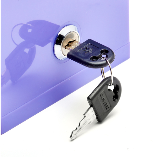 Alpine ADI637-PUR Purple Acrylic Suggestion Box with Lock and Key