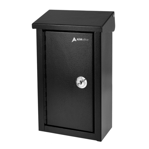 Alpine ADI631-11-BLK Black Finish Steel Heavy Duty Outdoor Key Drop Box