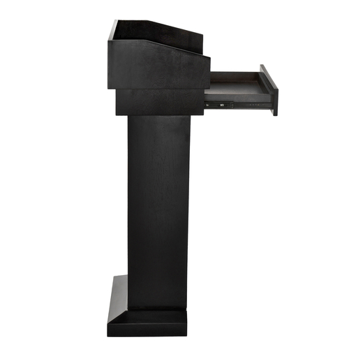 Alpine ADI661-012-BLK 27.55" W x 14" D x 43.3" H Floor Model Wood Black Stand-Up Podium Lectern