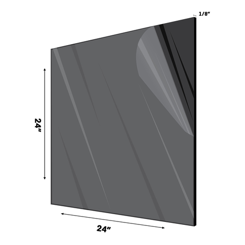 Alpine ADI2424-6-B Black Plexiglass Acrylic Sheet