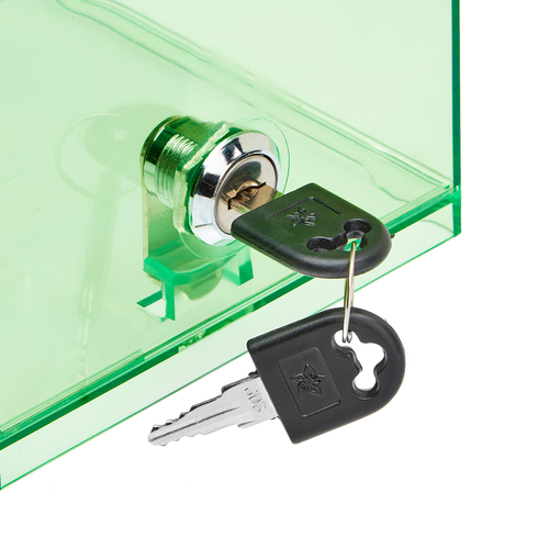 Alpine ADI637-CRG 6.2" W x 4" D x 4.5" H Clear Green Acrylic Suggestion Box