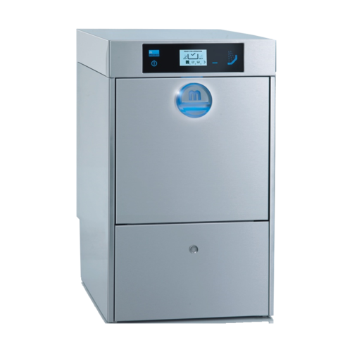 MEIKO US COMFORT AIR 18.1" W x 28.8" H x 23.6" D 0.55 Gal. 40 Racks/Hr  Stainless Steel High Temp with Booster M-iClean Comfort Air Series Glasswasher - 208-230 Volts, 3/4 HP