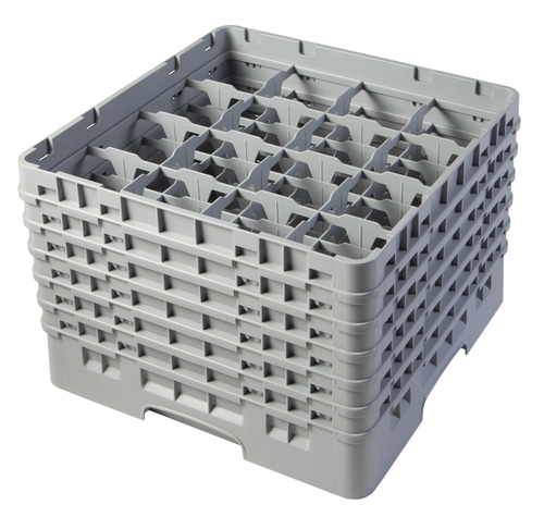 Cambro 16S1114151 Camrack Glass Rack With (6) Soft Gray Extenders - 2 Cases