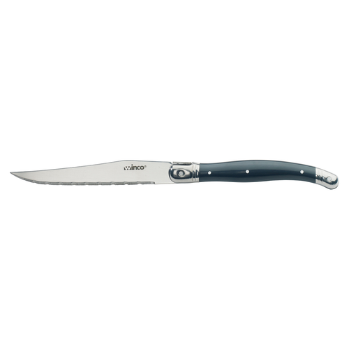 Winco K-73PC 4-1/2" Stainless Steel Blade Stamped Pointed Tip Steak Knives