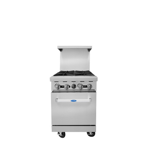 Atosa AGR-4B-LP 24" W Liquid Propane 4 Open Burners 1 Oven CookRite Range - 152,000 BTU