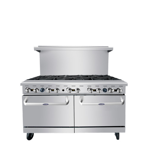 Atosa AGR-10B-LP 60" W Liquid Propane 10 Open Burners 2 Ovens CookRite Range - 374,000 BTU