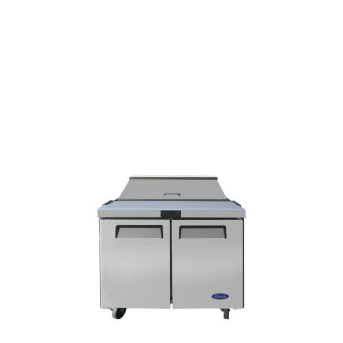Atosa MSF3610GR 36.32" W 2 Sections 2 Doors Sandwich and Salad Top Refrigerator - 115 Volts