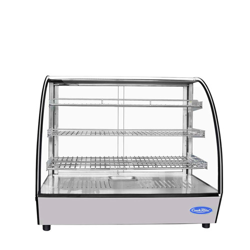 Atosa CHDC-44 27.5" W x 22.88" D x 26.75" H Curved Front Glass Countertop Heated Display Case - 115 Volts