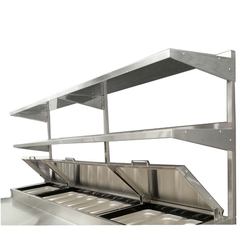 Atosa MROS-93P 93" W x 14" D x 47" H Double Stainless Steel Overshelf for Pizza Prep Table