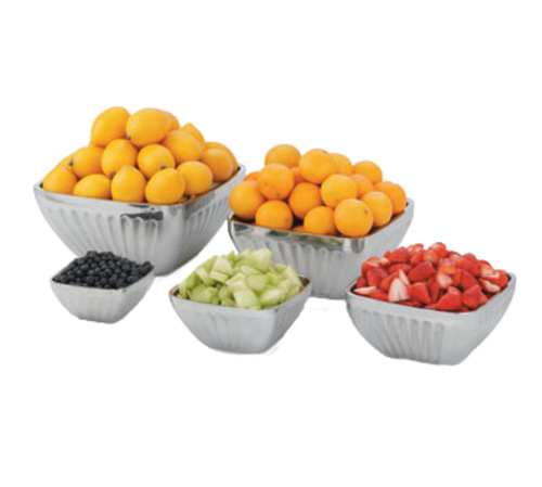 Vollrath 47680 24 Oz. Square Stainless Steel Double Wall Insulated Serving Bowl