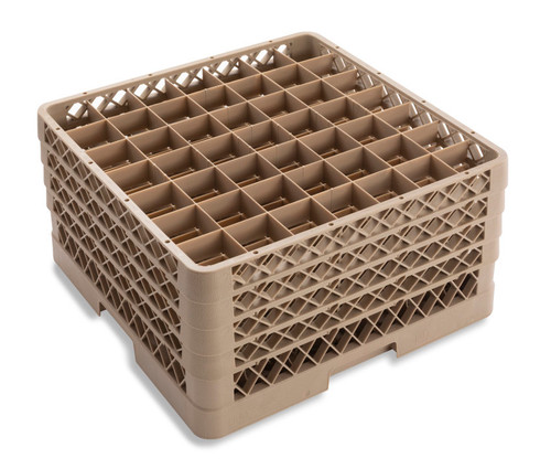 Vollrath TR9EEEE 19.75" W x 19.75" D x 9.44" H Beige Co-Polymer Plastic (49) Compartments Full Size Glass / Stemware Rack
