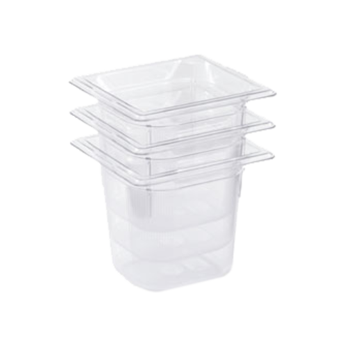 Vollrath 8062410 2.50" Deep Low-Temp Polycarbonate Clear Plastic Super Pan 1/6 GN Food Pan