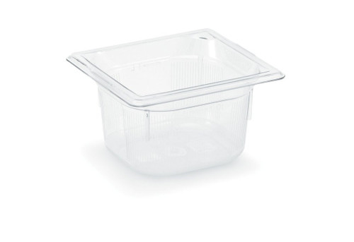 Vollrath 8062410 2.50" Deep Low-Temp Polycarbonate Clear Plastic Super Pan 1/6 GN Food Pan