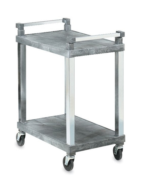 Vollrath 97101 30 1/2" W x 18 1/2" D x 36" H 200 Lb. 2 Shelves Plastic Gray Utility Cart