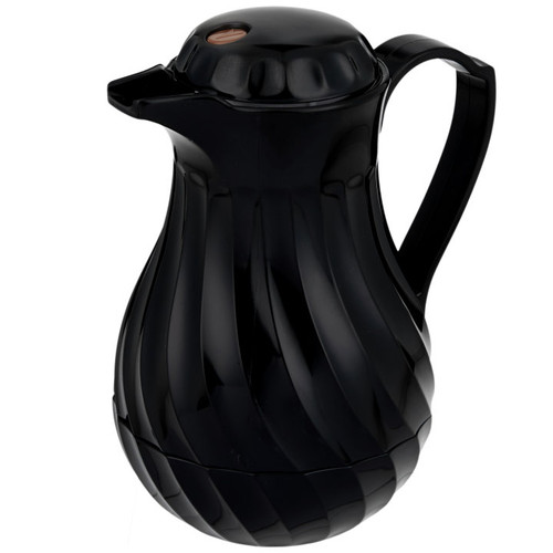 Vollrath 52172 20 Oz. Black Plastic SwirlServe Hot-N-Cold Beverage Server