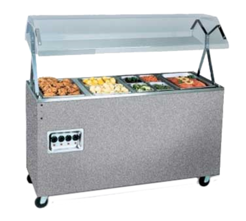 Vollrath 38935464 46" W x 28 5/8" D x 57 5/16" H 3 Wells Enclosed Base 2-Series Affordable Portable Hot Food Station - 120/208-240 Volts