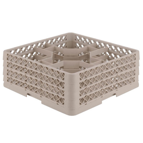Vollrath TR13JJJ 19.75" W x 5.19" H x 19.75" D Beige Co-Polymer Plastic (12) Compartment With 3 Extenders Traex Full Size Rack Max Low Profile Glass / Stemware Rack