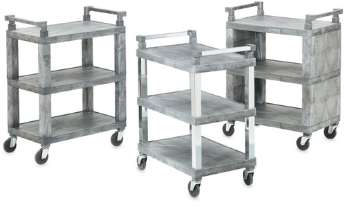Vollrath 97111 200 Lb. 3 Shelves Closed End Plastic Gray Utility Cart