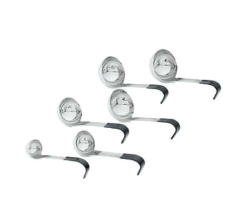 Vollrath 4970520 5 Oz. 3 13/32" Bowl Dia. with 6" Black Kool-Touch 18/8 Stainless Steel Capacity Stamped on Product One-Piece Ladle