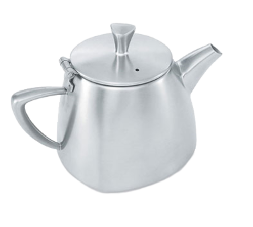 Vollrath 46307 3" H 12 Oz. 18/8 Stainless Steel Triangular Body Design Triennium Tea Pot with Lid