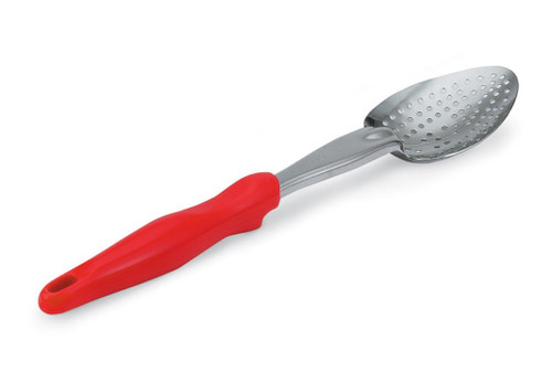 Vollrath 6414240 Heavy Gauge 18/8 Stainless Steel Equipped with All-Natural Antimicrobial Perforated Ergo Grip Heavy Duty Spoon
