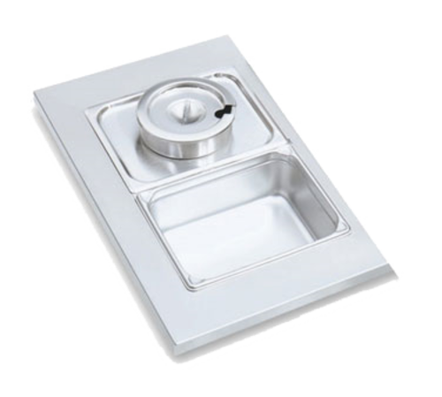 Vollrath 19198 10.31" W x 12.63" D 300 Series Stainless Steel 1/2 Size with (1) 8 3/8" Hole Adaptor Plate