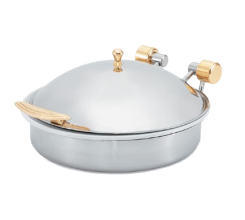 Vollrath 46120 6 Qt. Round Stainless Steel Induction Ready Intrigue Solid Top Induction Chafer