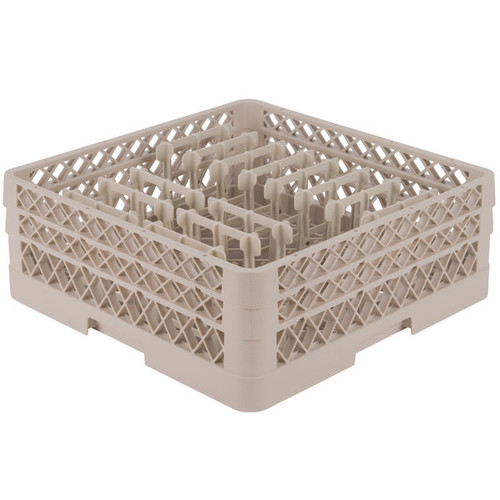 Vollrath TR3AAAAP14 9 Rows x 9 Rows x 1.875 Peg Spacing Beige Co-Polymer Plastic Traex Full Size Extended Peg Rack with 4 Extenders